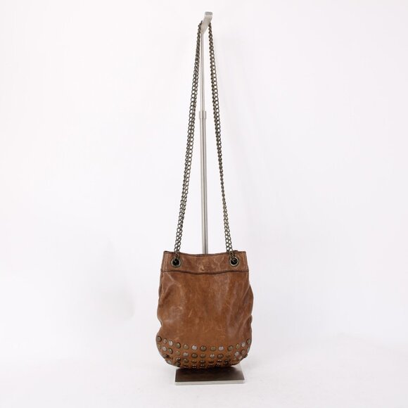 Patricia Nash Xbody Purse 9.5 x 8.5 x 1 Brown Silver Bronze Studs Leather Purse - Picture 3 of 10